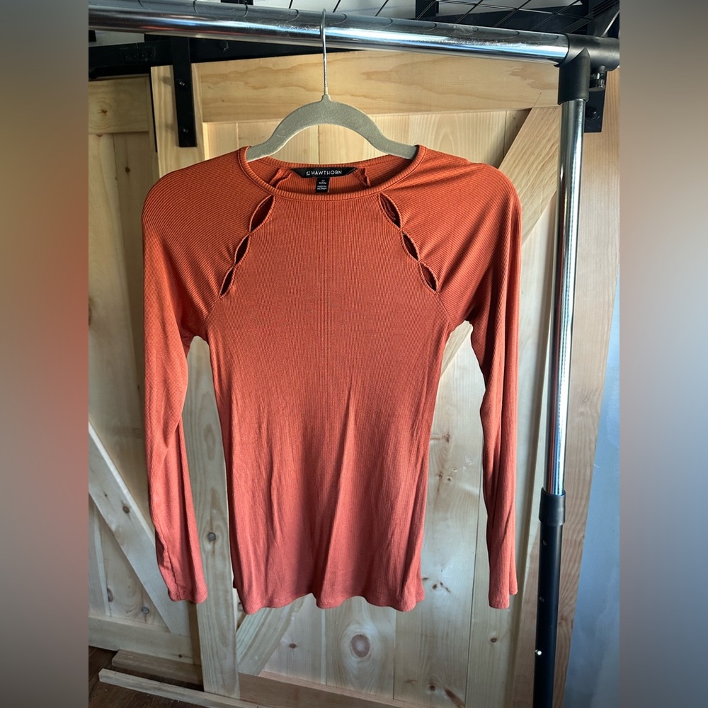 41 Hawthorn Rust Long Sleeve Top